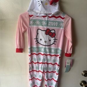 Hello Kitty Pink and Red Hooded Jumpsuit
